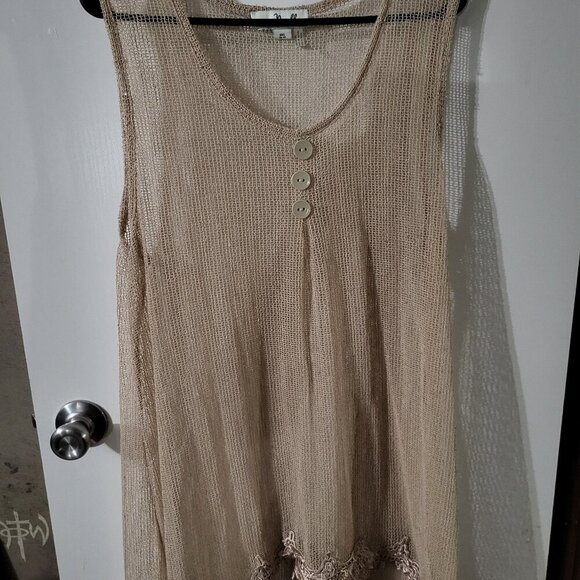 Simply Noelle Boho Sheer Sleeveless Mesh Tunic/Top Sz XXL - Picture 2 of 6